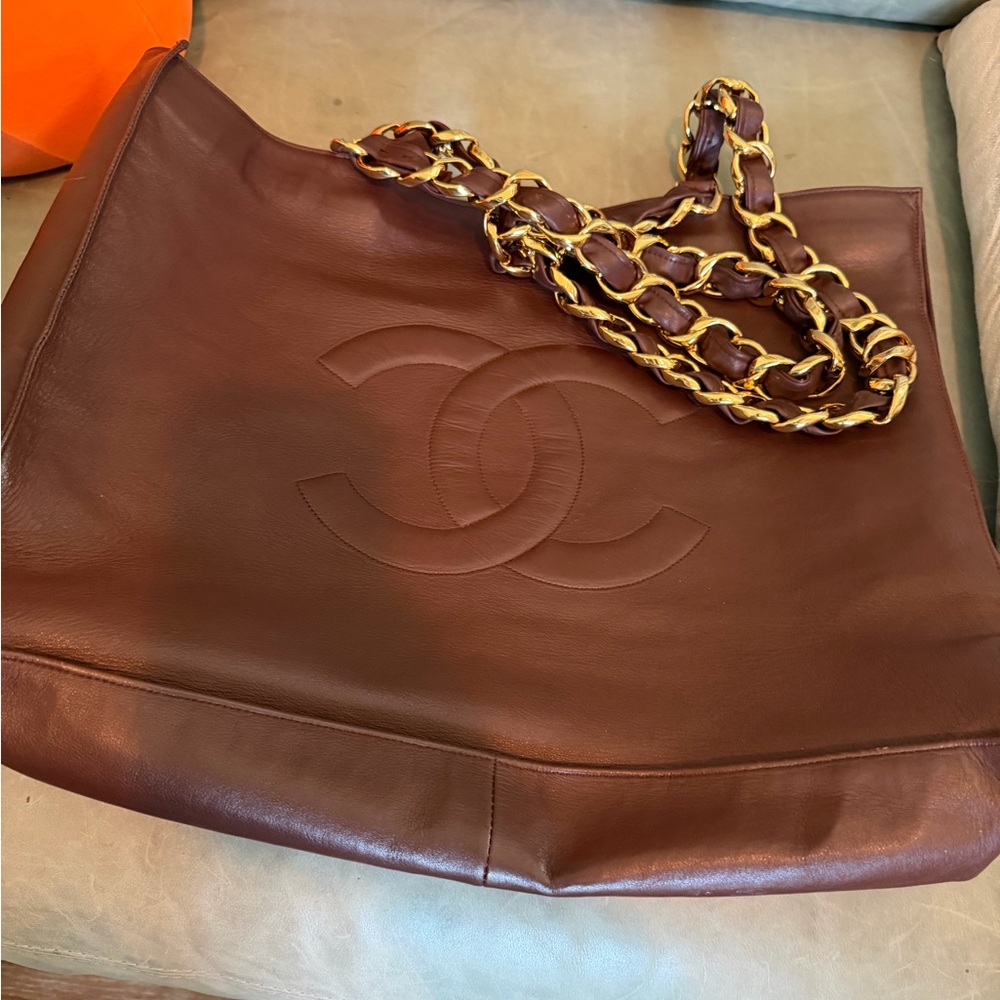Chanel Brown Leather Large Timeless Tote Bag